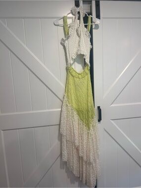 Free people ruffle lace maxi dress